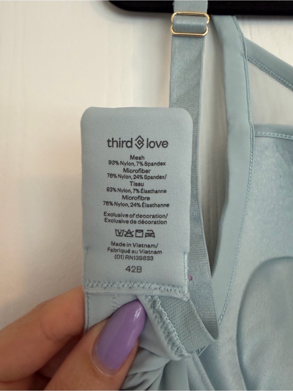 THIRDLOVE Bras 24/7 Classic Contour Plunge Bra Purple Pink Removable Pads 42B - Picture 7 of 13